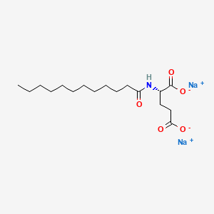 molecular formula C17H29NNa2O5 B1656118 L-Glutamic acid, N-(1-oxododecyl)-, disodium salt CAS No. 50622-20-3
