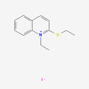 molecular formula C13H16INS B1656128 Quinolinium, 1-ethyl-2-(ethylthio)-, iodide CAS No. 50745-64-7