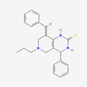 (8E)-8-benzylidene-4-phenyl-6-propyl-3,4,5,7-tetrahydro-1H-pyrido[4,3-d]pyrimidine-2-thione