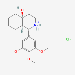 (1S,4aS,8aR)-1-(3,4,5-trimethoxyphenyl)-2,3,4,5,6,7,8,8a-octahydro-1H-isoquinolin-2-ium-4a-ol;chloride