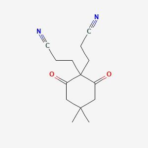 molecular formula C14H18N2O2 B1656173 3-[1-(2-Cyanoethyl)-4,4-dimethyl-2,6-dioxocyclohexyl]propanenitrile CAS No. 5117-68-0