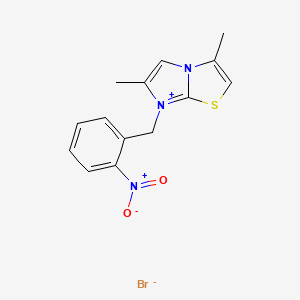 3,6-Dimethyl-7-[(2-nitrophenyl)methyl]imidazo[2,1-b][1,3]thiazol-7-ium bromide