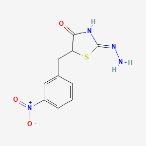 molecular formula C10H10N4O3S B1656202 (2Z)-2-Hydrazinylidene-5-[(3-nitrophenyl)methyl]-1,3-thiazolidin-4-one CAS No. 5145-34-6