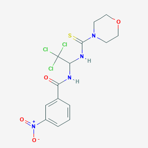 molecular formula C14H15Cl3N4O4S B1656217 3-nitro-N-[2,2,2-trichloro-1-(morpholine-4-carbothioylamino)ethyl]benzamide CAS No. 5158-68-9