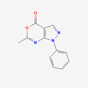 molecular formula C12H9N3O2 B1656223 6-Methyl-1-phenylpyrazolo[3,4-d][1,3]oxazin-4(1h)-one CAS No. 51649-70-8