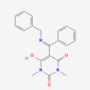 molecular formula C20H19N3O3 B1656238 5-[(Benzylamino)-phenylmethylidene]-1,3-dimethyl-1,3-diazinane-2,4,6-trione CAS No. 5174-64-1