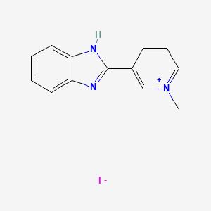 molecular formula C13H12IN3 B1656244 Pyridinium, 3-(1H-benzimidazol-2-yl)-1-methyl-, iodide CAS No. 51784-96-4