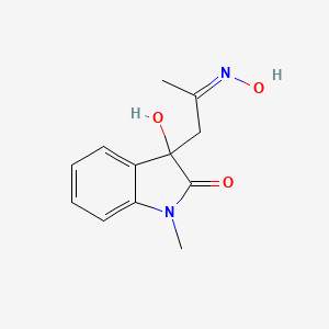2-Indolinone, 3-acetonyl-3-hydroxy-1-methyl-, 3-oxime