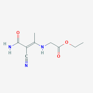 molecular formula C9H13N3O3 B1656294 ethyl 2-[[(E)-4-amino-3-cyano-4-oxobut-2-en-2-yl]amino]acetate CAS No. 5209-10-9