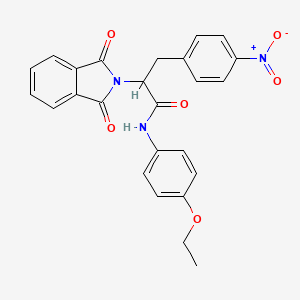 molecular formula C25H21N3O6 B1656307 2-(1,3-dioxoisoindol-2-yl)-N-(4-ethoxyphenyl)-3-(4-nitrophenyl)propanamide CAS No. 5214-20-0