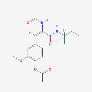 molecular formula C18H24N2O5 B1656308 [4-[(E)-2-acetamido-3-(butan-2-ylamino)-3-oxoprop-1-enyl]-2-methoxyphenyl] acetate CAS No. 5214-21-1