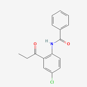 molecular formula C16H14ClNO2 B1656314 N-(4-chloro-2-propanoylphenyl)benzamide CAS No. 5216-32-0