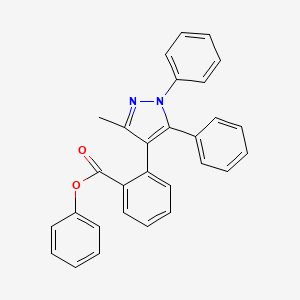 molecular formula C29H22N2O2 B1656316 Phenyl 2-(3-methyl-1,5-diphenyl-1H-pyrazol-4-yl)benzoate CAS No. 5217-48-1