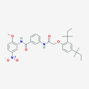 molecular formula C32H39N3O6 B1656349 3-{2-[2,4-Bis(2-methylbutan-2-yl)phenoxy]acetamido}-N-(2-methoxy-5-nitrophenyl)benzamide CAS No. 5230-90-0