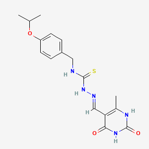 molecular formula C17H21N5O3S B1656357 (2E)-2-[(6-methyl-2,4-dioxo-1,2,3,4-tetrahydropyrimidin-5-yl)methylidene]-N-[4-(propan-2-yloxy)benzyl]hydrazinecarbothioamide CAS No. 5238-12-0