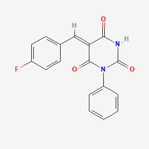 molecular formula C17H11FN2O3 B1656364 (5Z)-5-[(4-fluorophenyl)methylidene]-1-phenyl-1,3-diazinane-2,4,6-trione CAS No. 5241-17-8