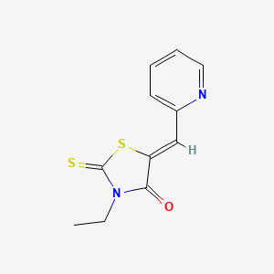 molecular formula C11H10N2OS2 B1656368 (5Z)-3-ethyl-5-(pyridin-2-ylmethylidene)-2-sulfanylidene-1,3-thiazolidin-4-one CAS No. 5243-65-2