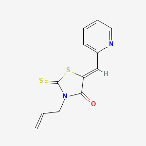 molecular formula C12H10N2OS2 B1656369 (5Z)-3-prop-2-enyl-5-(pyridin-2-ylmethylidene)-2-sulfanylidene-1,3-thiazolidin-4-one CAS No. 5243-66-3