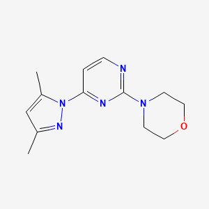 molecular formula C13H17N5O B1656374 4-[4-(3,5-Dimethyl-1H-pyrazol-1-yl)pyrimidin-2-yl]morpholine CAS No. 52476-69-4