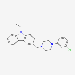 B1656404 3-{[4-(3-Chlorophenyl)piperazin-1-yl]methyl}-9-ethyl-9H-carbazole CAS No. 5259-99-4