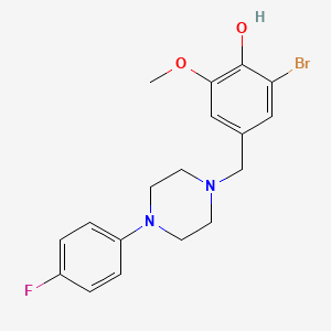 molecular formula C18H20BrFN2O2 B1656405 2-Bromo-4-[[4-(4-fluorophenyl)piperazin-1-yl]methyl]-6-methoxyphenol CAS No. 5261-00-7