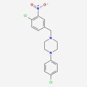 molecular formula C17H17Cl2N3O2 B1656407 1-(4-Chloro-3-nitrobenzyl)-4-(4-chlorophenyl)piperazine CAS No. 5261-84-7