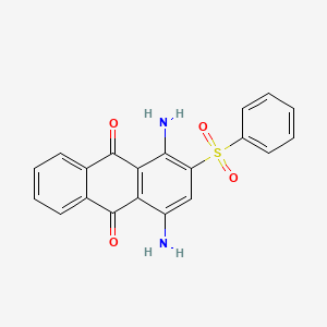 molecular formula C20H14N2O4S B1656409 9,10-Anthracenedione, 1,4-diamino-2-(phenylsulfonyl)- CAS No. 5264-55-1