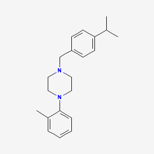 molecular formula C21H28N2 B1656410 1-(2-Methylphenyl)-4-[(4-propan-2-ylphenyl)methyl]piperazine CAS No. 5264-68-6