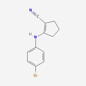 molecular formula C12H11BrN2 B1656421 2-(4-Bromoanilino)-1-cyclopentene-1-carbonitrile CAS No. 5271-44-3