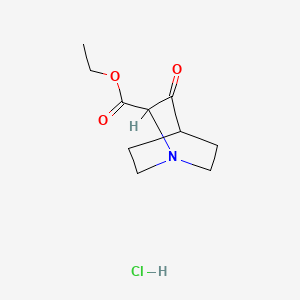 molecular formula C10H16ClNO3 B1656434 1-Azabicyclo[2.2.2]octane-2-carboxylic acid, 3-oxo-, ethyl ester, hydrochloride CAS No. 52763-22-1