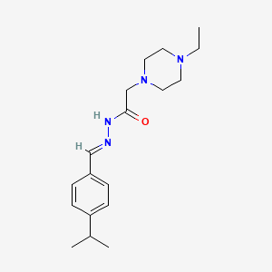 molecular formula C18H28N4O B1656436 2-(4-ethylpiperazin-1-yl)-N-[(E)-(4-propan-2-ylphenyl)methylideneamino]acetamide CAS No. 5278-31-9