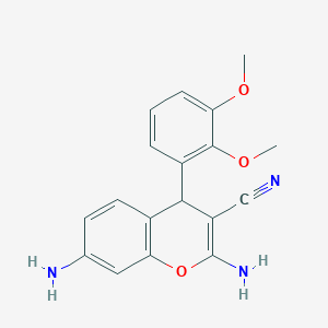 B1656437 2,7-diamino-4-(2,3-dimethoxyphenyl)-4H-chromene-3-carbonitrile CAS No. 5278-75-1