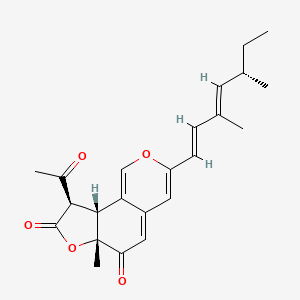 (6aR,9R,9aR)-9-acetyl-3-[(1E,3E,5S)-3,5-dimethylhepta-1,3-dienyl]-6a-methyl-9,9a-dihydrofuro[2,3-h]isochromene-6,8-dione