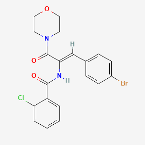 molecular formula C20H18BrClN2O3 B1656484 N-[(Z)-1-(4-bromophenyl)-3-morpholin-4-yl-3-oxoprop-1-en-2-yl]-2-chlorobenzamide CAS No. 5302-42-1
