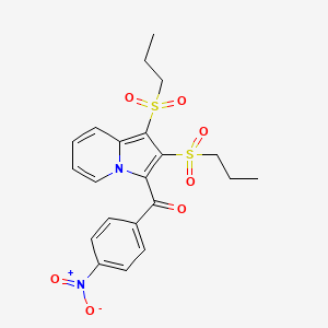 molecular formula C21H22N2O7S2 B1656486 [1,2-Bis(propylsulfonyl)indolizin-3-yl]-(4-nitrophenyl)methanone CAS No. 5302-88-5