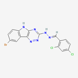 molecular formula C16H9BrCl2N6 B1656495 8-Bromo-N-[(E)-(2,4-dichlorophenyl)methylideneamino]-5H-[1,2,4]triazino[5,6-b]indol-3-amine CAS No. 5305-36-2