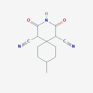 molecular formula C13H15N3O2 B1656498 9-Methyl-2,4-dioxo-3-azaspiro[5.5]undecane-1,5-dicarbonitrile CAS No. 5306-16-1