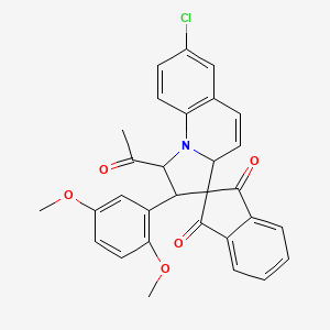 molecular formula C30H24ClNO5 B1656508 1-acetyl-7-chloro-2-(2,5-dimethoxyphenyl)spiro[2,3a-dihydro-1H-pyrrolo[1,2-a]quinoline-3,2'-indene]-1',3'-dione CAS No. 5308-17-8