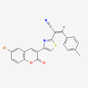 molecular formula C22H13BrN2O2S B1656512 (Z)-2-[4-(6-bromo-2-oxochromen-3-yl)-1,3-thiazol-2-yl]-3-(4-methylphenyl)prop-2-enenitrile CAS No. 5309-76-2