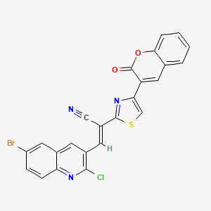 molecular formula C24H11BrClN3O2S B1656516 (E)-3-(6-bromo-2-chloroquinolin-3-yl)-2-[4-(2-oxochromen-3-yl)-1,3-thiazol-2-yl]prop-2-enenitrile CAS No. 5310-87-2