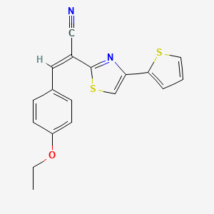 (Z)-3-(4-ethoxyphenyl)-2-(4-thiophen-2-yl-1,3-thiazol-2-yl)prop-2-enenitrile