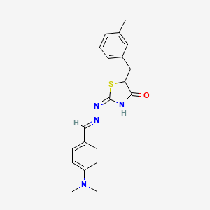 molecular formula C20H22N4OS B1656553 (2E)-2-{(2E)-[4-(dimethylamino)benzylidene]hydrazinylidene}-5-(3-methylbenzyl)-1,3-thiazolidin-4-one CAS No. 5325-14-4