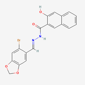 molecular formula C19H13BrN2O4 B1656562 N-[(E)-(6-bromo-1,3-benzodioxol-5-yl)methylideneamino]-3-hydroxynaphthalene-2-carboxamide CAS No. 5327-47-9