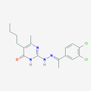 molecular formula C17H20Cl2N4O B1656579 5-Butyl-2-[(2E)-2-[1-(3,4-dichlorophenyl)ethylidene]hydrazinyl]-4-methyl-1H-pyrimidin-6-one CAS No. 5338-57-8