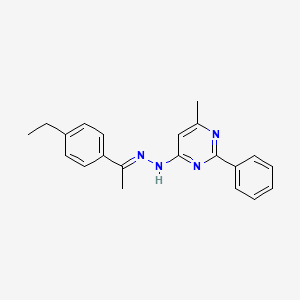 molecular formula C21H22N4 B1656585 N-[(E)-1-(4-ethylphenyl)ethylideneamino]-6-methyl-2-phenylpyrimidin-4-amine CAS No. 5340-74-9
