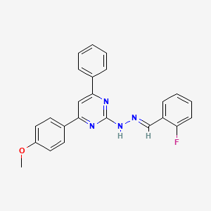 molecular formula C24H19FN4O B1656586 N-[(E)-(2-fluorophenyl)methylideneamino]-4-(4-methoxyphenyl)-6-phenylpyrimidin-2-amine CAS No. 5341-29-7