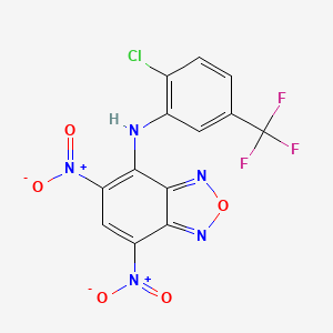 molecular formula C13H5ClF3N5O5 B1656590 N-[2-chloro-5-(trifluoromethyl)phenyl]-5,7-dinitro-2,1,3-benzoxadiazol-4-amine CAS No. 5342-20-1