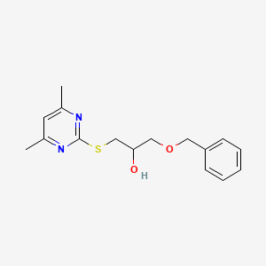 molecular formula C16H20N2O2S B1656599 1-(4,6-Dimethylpyrimidin-2-yl)sulfanyl-3-phenylmethoxypropan-2-ol CAS No. 5344-85-4