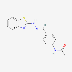 molecular formula C16H14N4OS B1656608 N-[4-[(E)-(1,3-Benzothiazol-2-ylhydrazinylidene)methyl]phenyl]acetamide CAS No. 5347-23-9