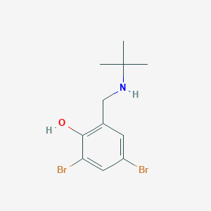 molecular formula C11H15Br2NO B1656623 2,4-Dibromo-6-[(tert-butylamino)methyl]phenol CAS No. 53500-38-2